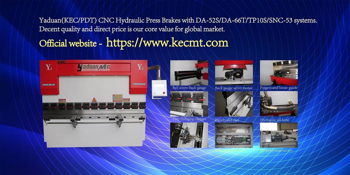 KECMT CNC hydraulic press brake with DA-52S, DA-66T, TP10S and SNC-53 control systems