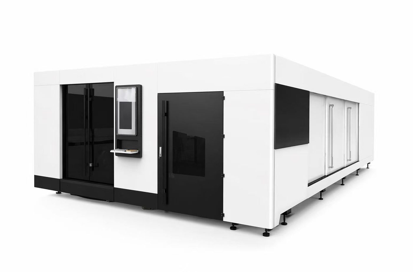 Fiber laser machine with control station