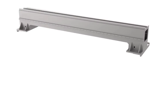 Welded machine bed beam for a fiber laser cutting machine