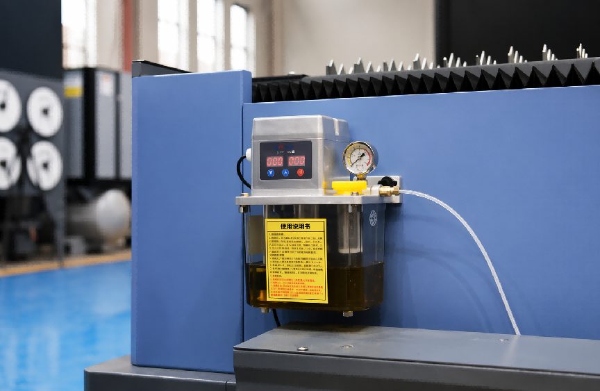 Laser tube cutting machine in the workshop