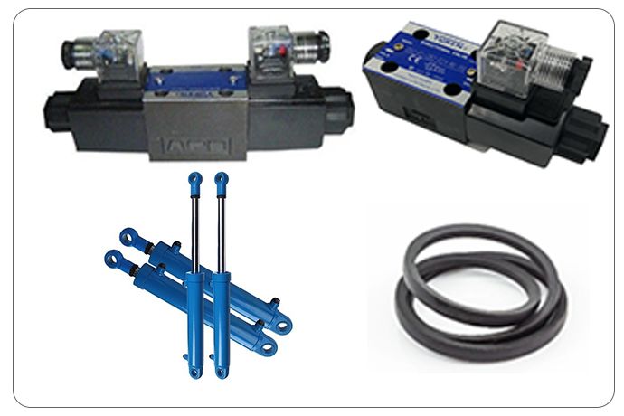 Hydraulic valve blocks, cylinders and seals used in the plate roller