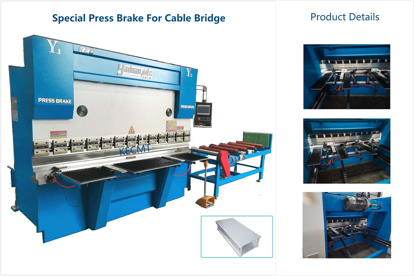 Special press brake for cable bridge (cable tray) with front support roller table and control panel
