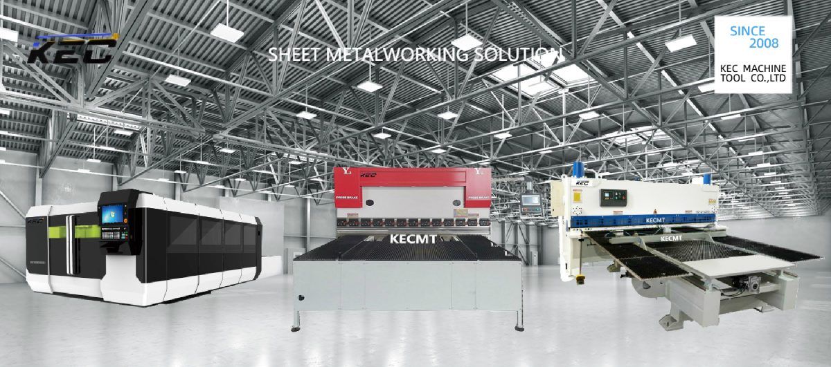 KECMT sheet metalworking line: fiber laser cutting machine, press brake and shearing machine